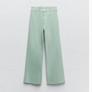 Zara Sailor Straight Jeans Green